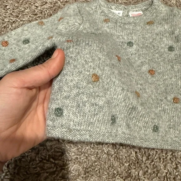 NWOT Zara Baby Bobble Knit Sweater Gray , size 1-3 months - Picture 5 of 10